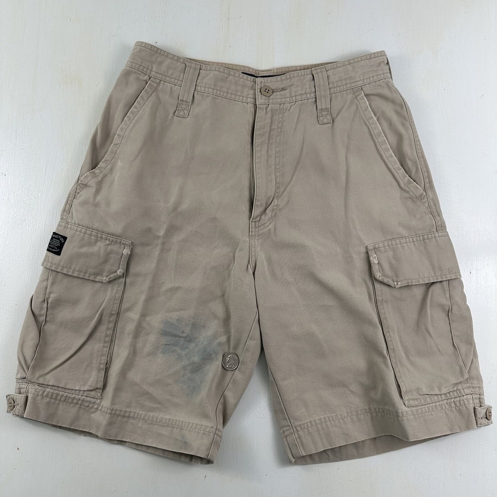 VTG Structure Brandon Cargo Shorts  Men 30 Tan Khaki Baggy Distressed Skater Y2K